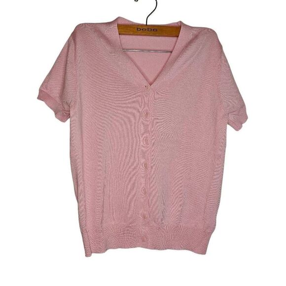 Grace Karin Pink Preppy Y2K Button Down Sweater - Picture 1 of 5